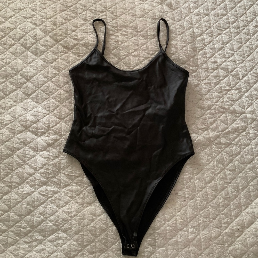 Faux Leather Bodysuit